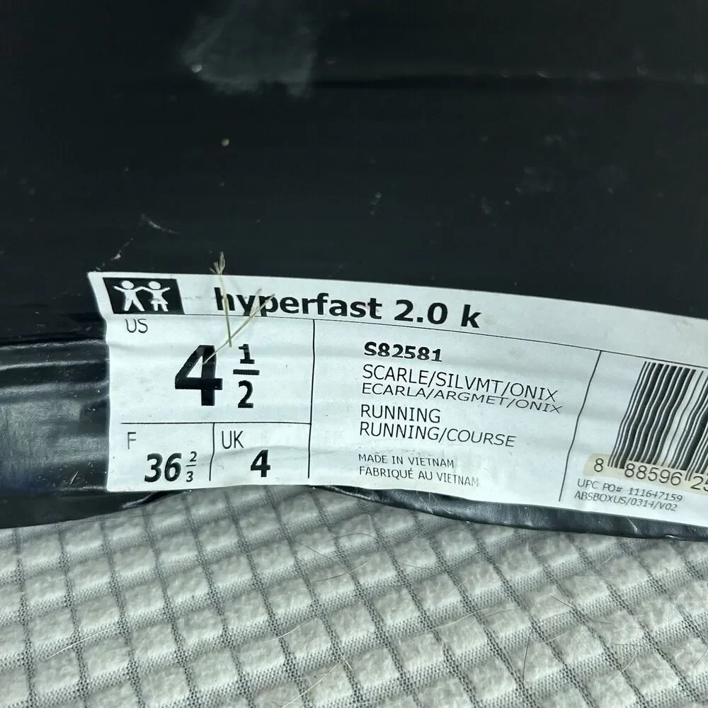Adidas Hyperfast 2.0 Sneakers US 4.5 Running Athletic Shoes